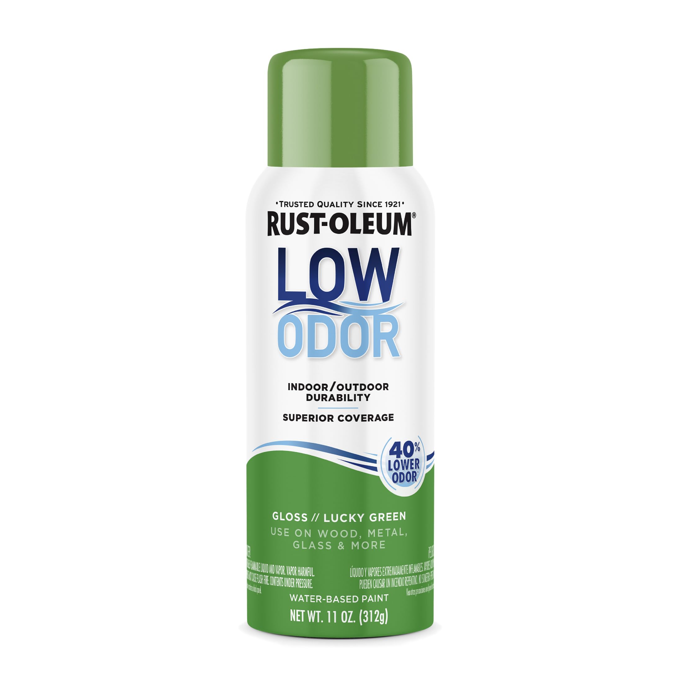 Rust-Oleum Low Odor Premium Spray Paint, Gloss Lucky Green