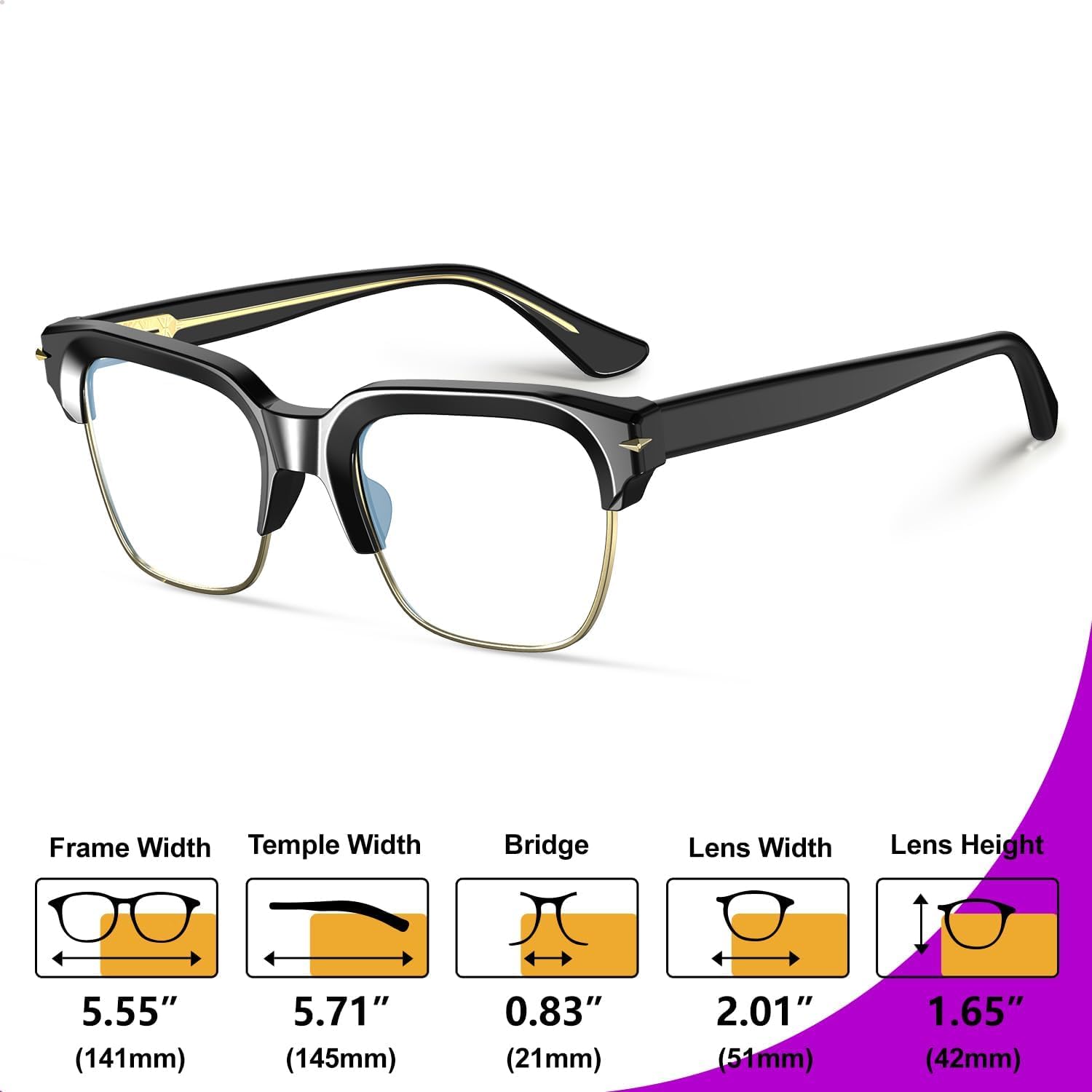 VISOONE Light Weight TR90 Blue Light Blocking Glasses Frame Vision Protector Men Women ELBERT - Image 8