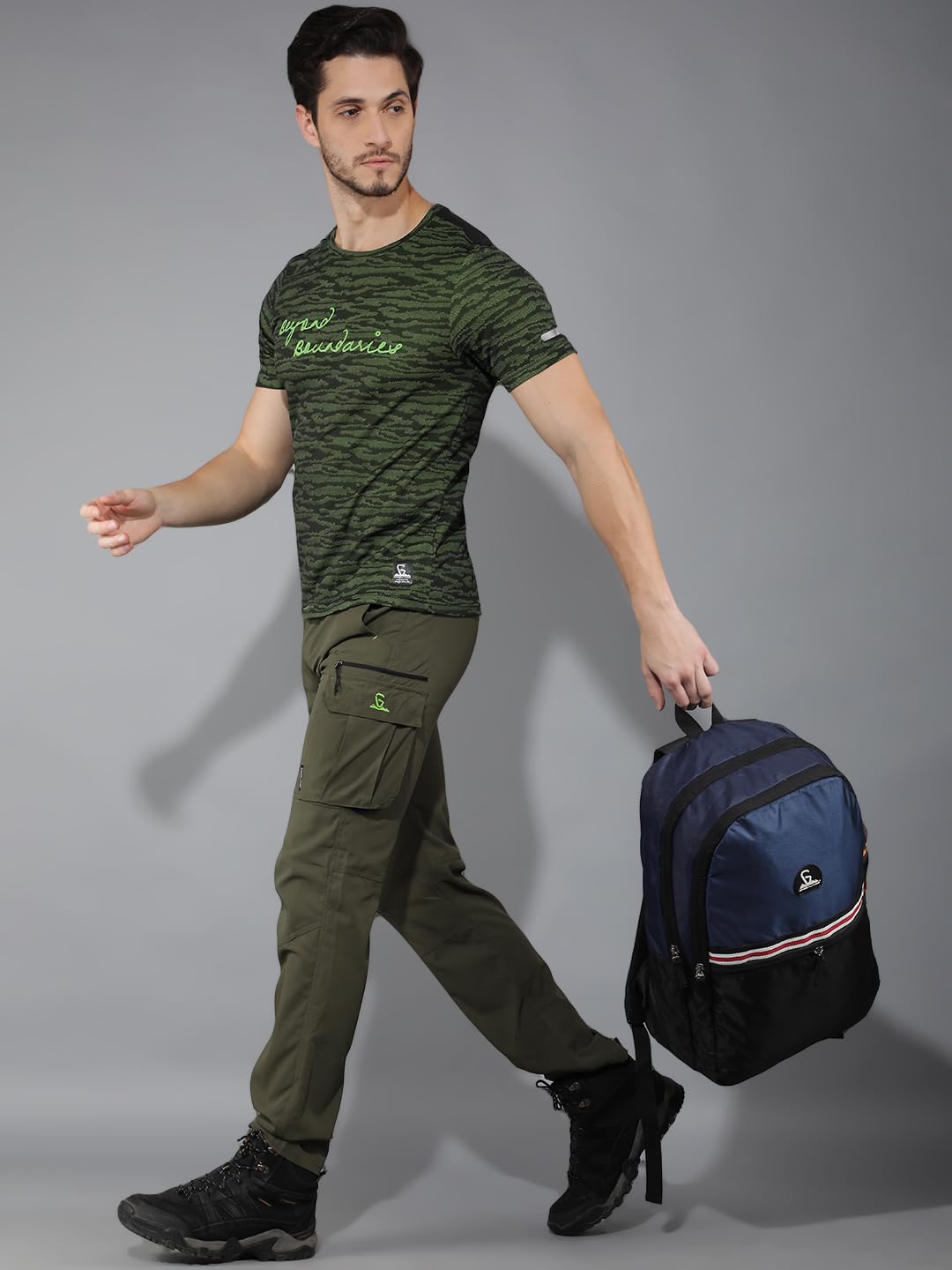 GREENLANDS 29L Stria Lightweight Backpack (Navy/Black) | S-Curved Shoulder Straps & Spacious Compartment | Ideal for Men & Women | Perfect for Travel, School & Office 3