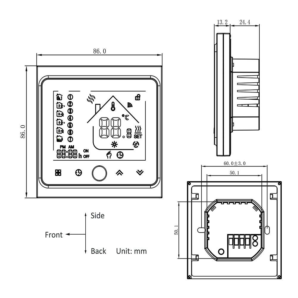 Inteligentny termostat WiFi do kotła gazowego/wodnego, bezprzewodowy termostaty, kompatybilny z Alexa Google Home IFTTT, cyfrowy regulator temperatury do inteligentnego domu 3A