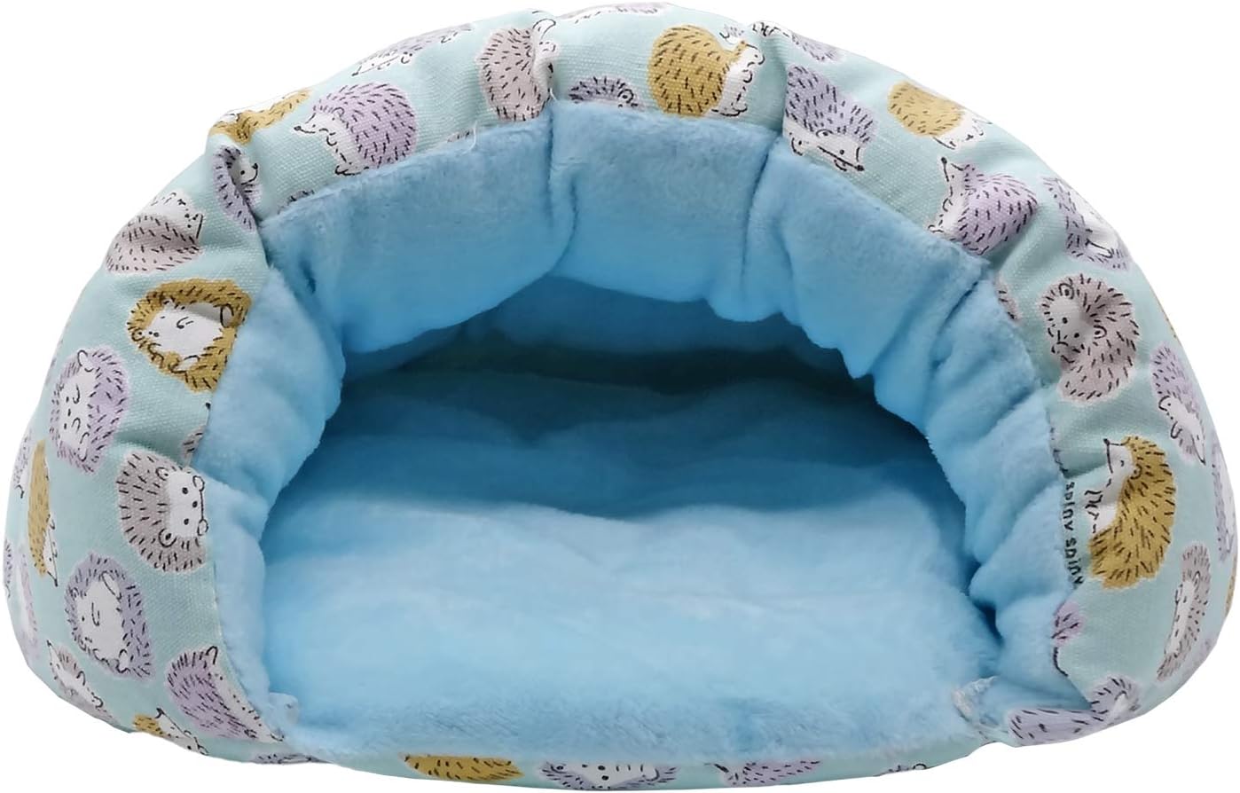 Handmade Portable Sleeping Bag Pouch Hideout Cave Habitat for Hedgehog Guinea Pig Hamster Ferret Squirrel Small Pet Animals Bed Nest House Cage Accessory (Blue)