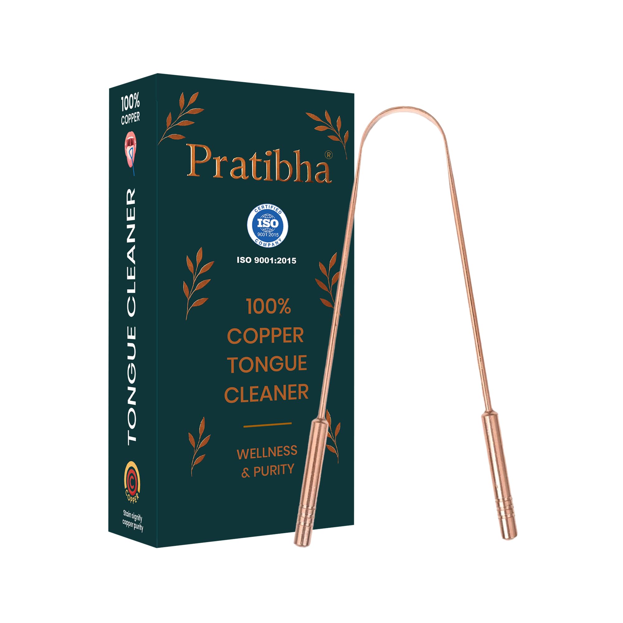 PRATIBHA Copper Tongue Cleaner with Double Handle | Pure Solid Copper Tongue Scraper for Oral Care, Regular Use, Travel & Home | Reusable Metal Tongue Cleaning Tool for Men & Women (Pack of 1)-image-48