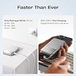 EF ECOFLOW Rapid Power Bank Wireless, 5000mAh Qi2 Certified Ultra-Fast Magnetic Portable Charger with Stand & Built-in USB-C Cables, Battery Pack Compatible with iPhone 16/15, Samsung, iPad, AirPods