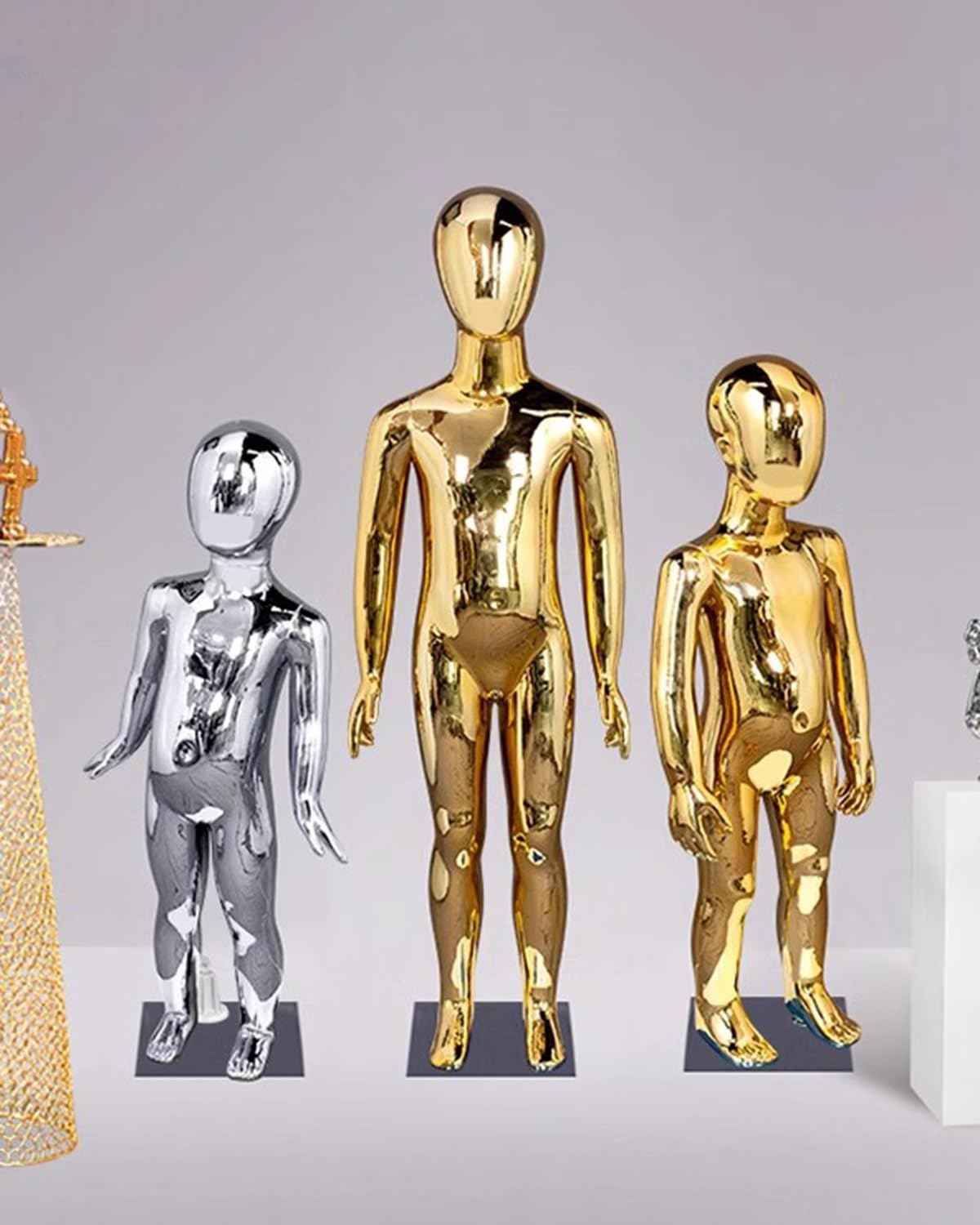 Manekin dziecięcy z błyszczącego włókna szklanego, 127 cm (50 cali), całe ciało, idealny do prezentacji odzieży dziecięcej, cosplayu i sprzedaży w sklepach, manekin młodzieżowy