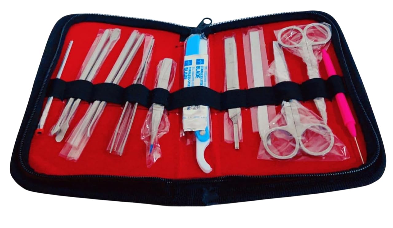 AI-22 Pcs Advanced Dissection Kit/Stainless Steel Tools for Dissecting Frogs etc/Botany and Veterinary Students or Teachers and scalpel blades/for Biology, Anatomy Medical Students