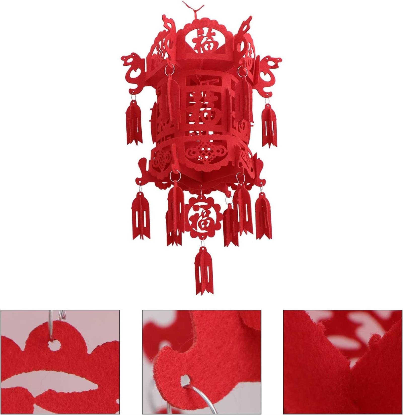 Lampiony papierowe, dekoracje wiszące, latarnia-6 szt. Święto wiosny Lampion z włókniny Dekoracyjna latarnia w stylu chińskim Czerwone noworoczne Podwójny komfort(35 * 25cm)
