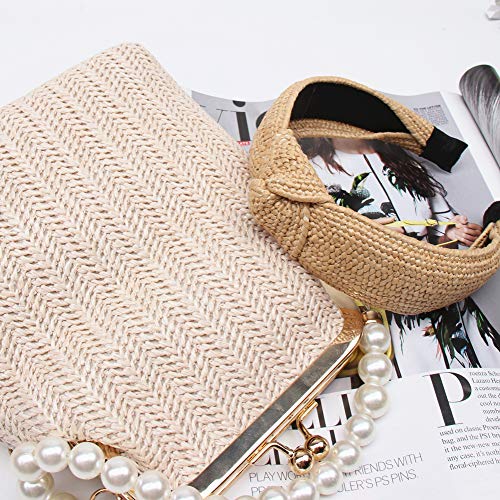Straw Headbands Womens Fashion Hair Accessories Twist Knot Wide Hand Knitted Statement Summer Retro Grace Elegant Wide Hairbands #TOP5