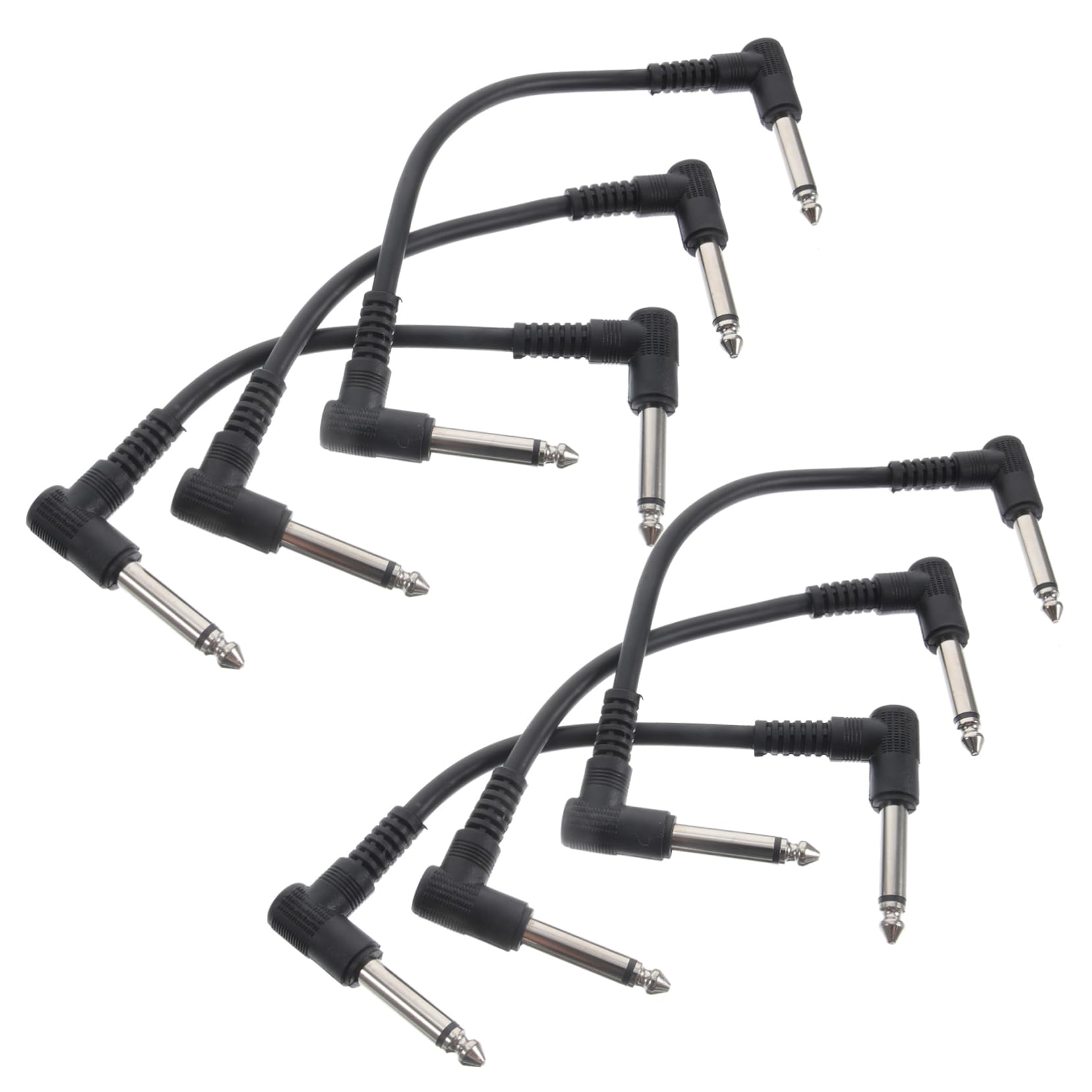 NULYLU Flat Patch Cables Guitar 6.35mm Guitar Audio Cable Electric Bass Audio 30cm Set