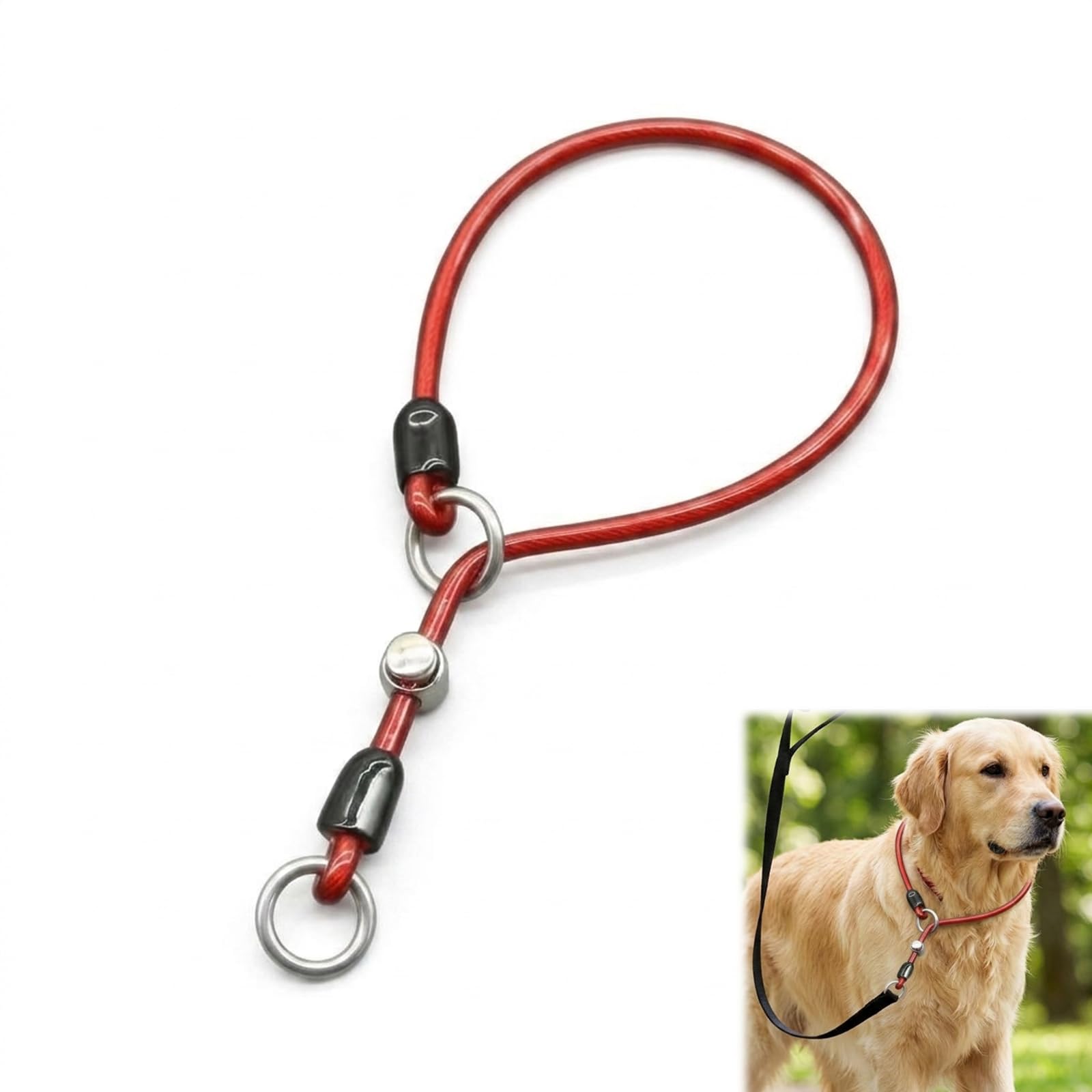NIYATA Red Heavy Duty Slip Collar for Dogs