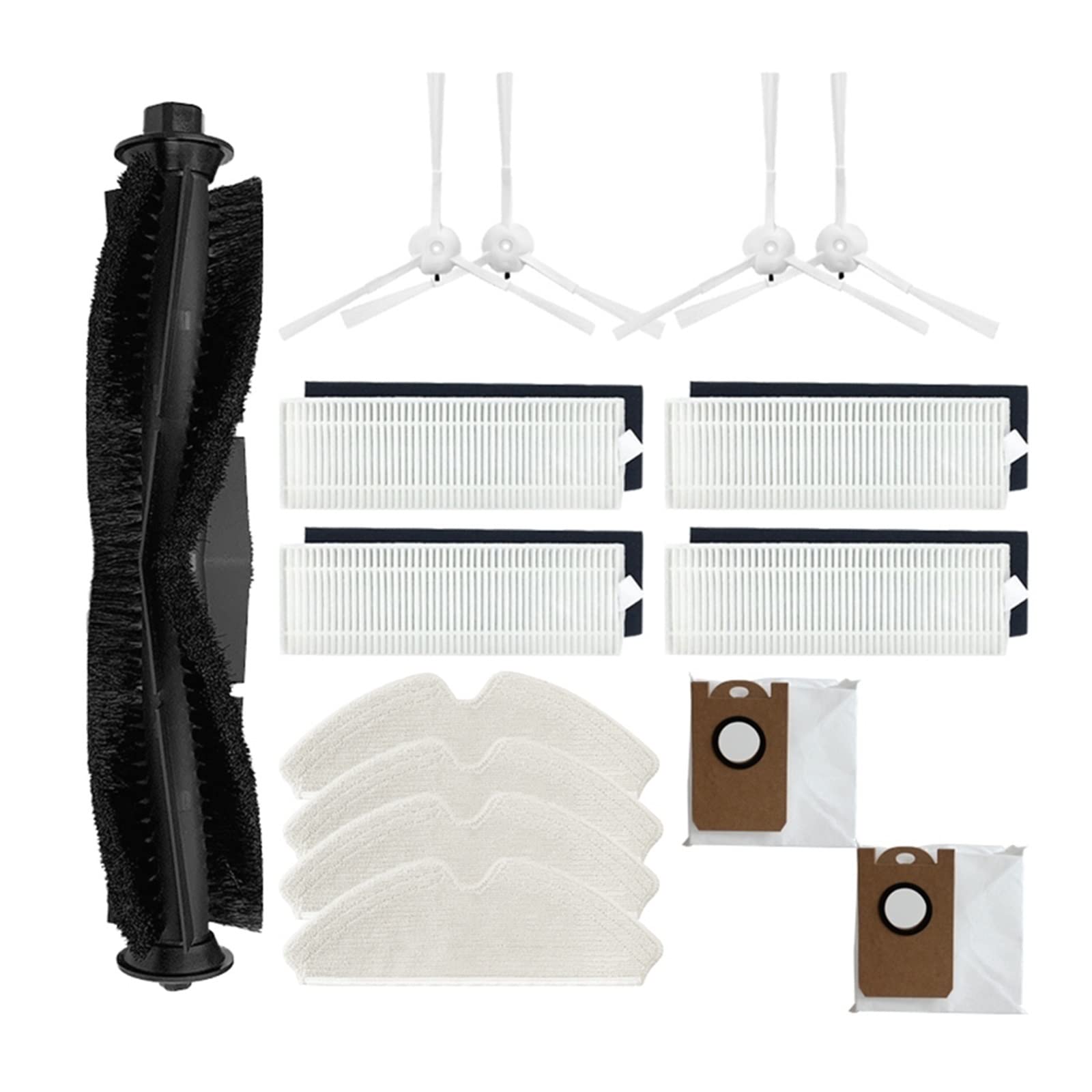 Replacement Parts Compatible for Proscenic M7 PRO, Compatible for HONITURE Q6 Robotic Vacuum Cleaner, Sweeping Robot Main Brush + Side Brush + Wipe + Filter + Dust Collection Bag Set.-image-33