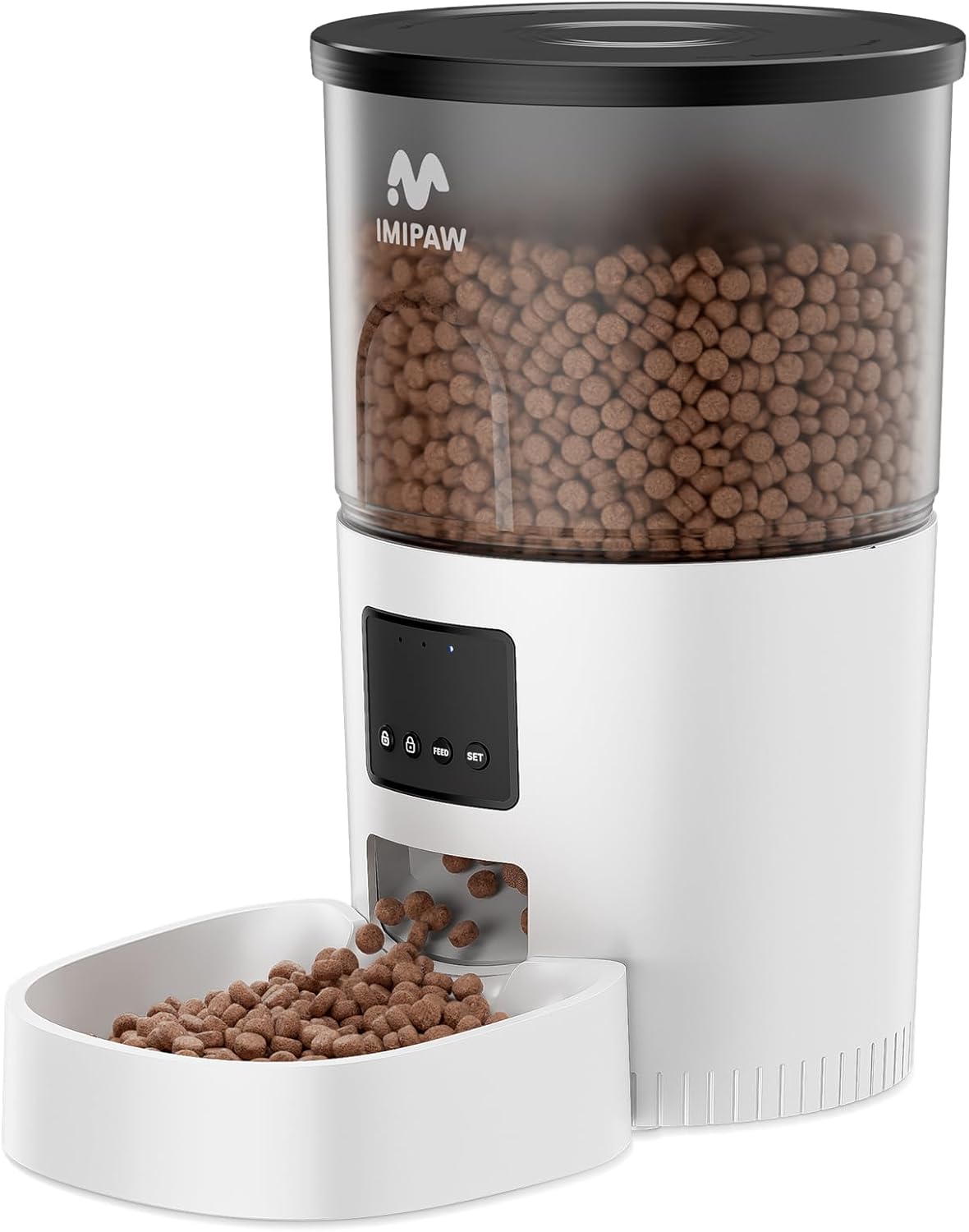 Automatic Cat Feeder - 3L Pet Dry Food Dispenser with Timed Programmable Portion Control, Dual Power Backup, Easy Set Up, 10 Meals Per Day for Cats and Puppies?Remote not Supported? White Smart