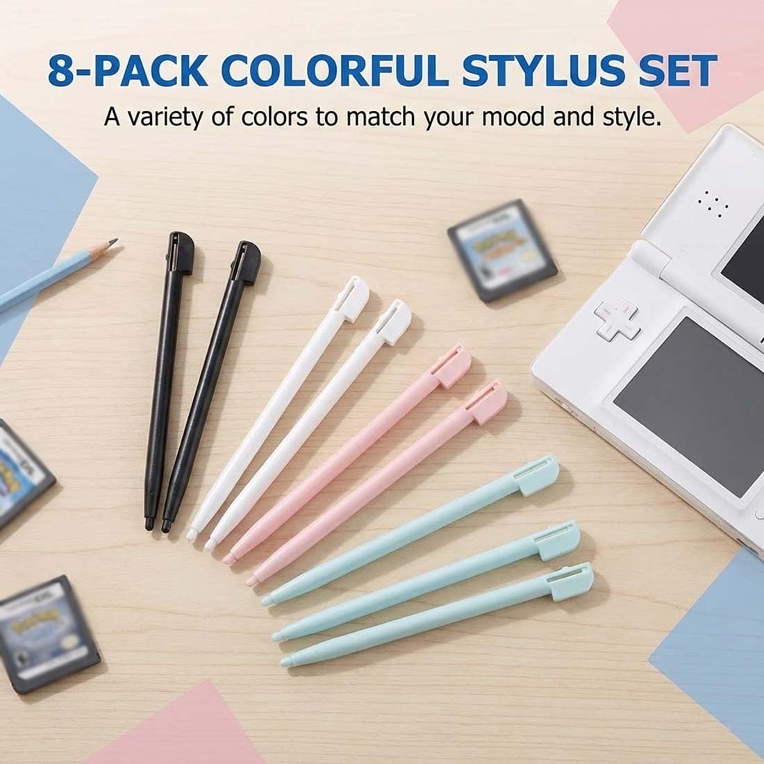 8 Piezas Lápiz Táctil de Repuesto Multicolor, Stylus de Plástico Compatible con DS Lite/2DS/3DS XL/Wii U, Puntero Preciso y Sensible para Consola de Juegos — view 4