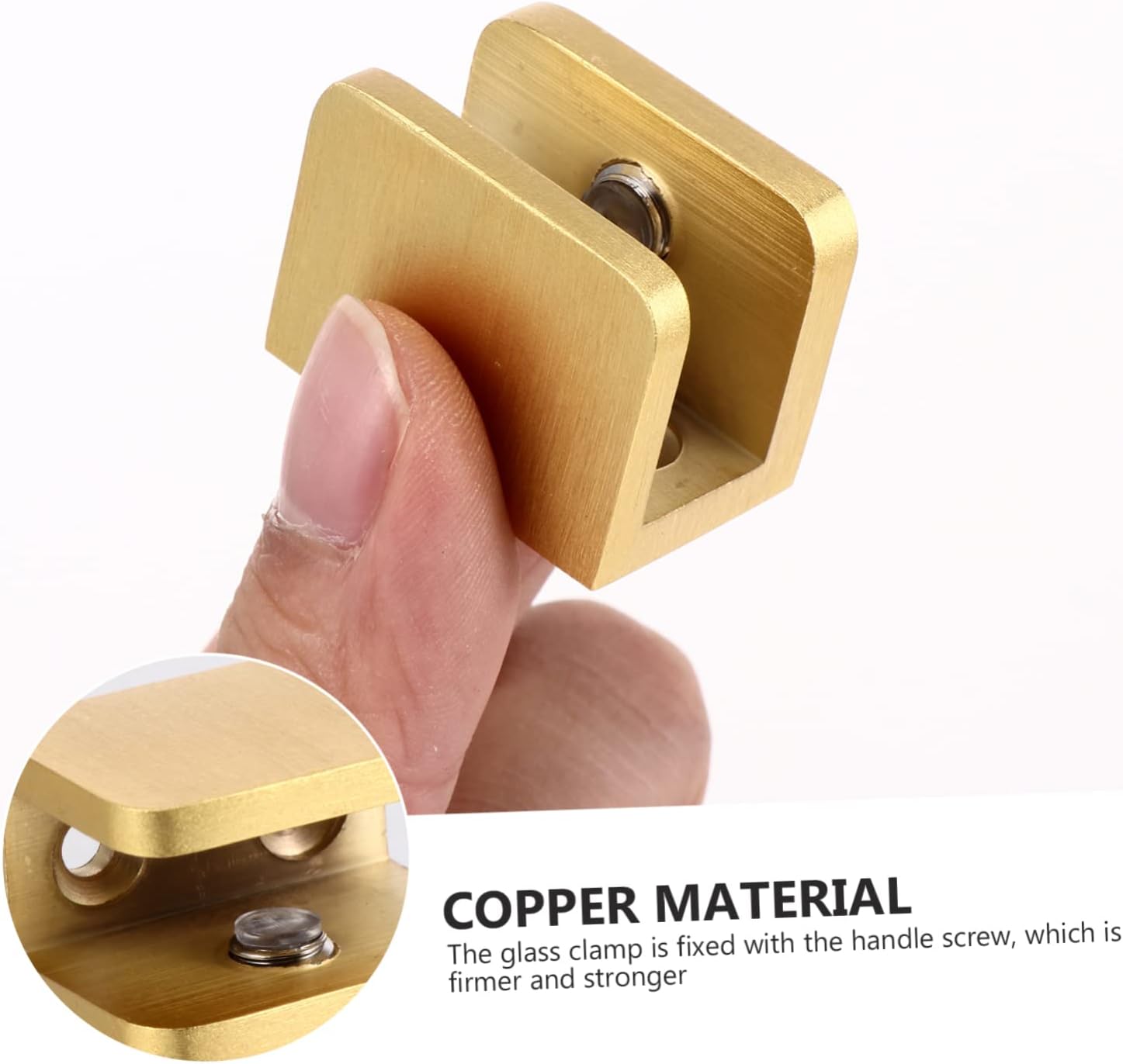 Generic 6pcs Square Glass Shelf Bracket Clamp for Glass Shelves for Staircase Handrail Easy Installation Suitable for Bathroom and Living Spaces Finish