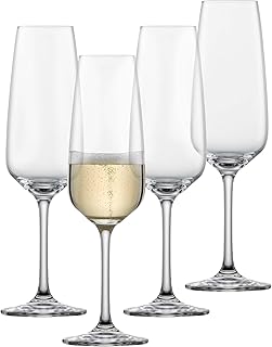 SCHOTT ZWIESEL Sektglas Tulip 4er Set, Champagnergläser mit Moussierpunkt aus Tritan Kristallglas, spülmaschinenfestes Sektglas, 123610