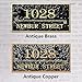 Personalized House Address Plaque Custom House Number Sign 12 Inch Acrylic Street Name Plate Customized Antique Brass or Copper Vintage for Home Room Door Wall Outdoor Mailbox