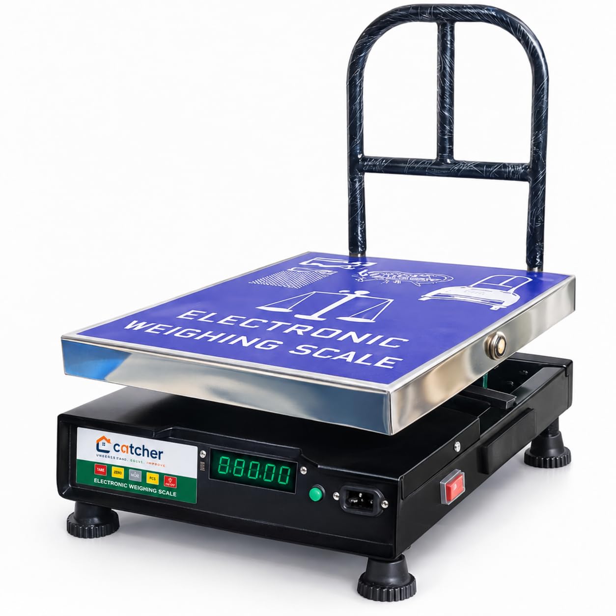CATCHER 100kg Digital Platform Weighing Scale, SS 304 Top Heavy Duty Weighing Machine with Dual Display for Shops, Poultry, Factories & Supermarkets-image-42