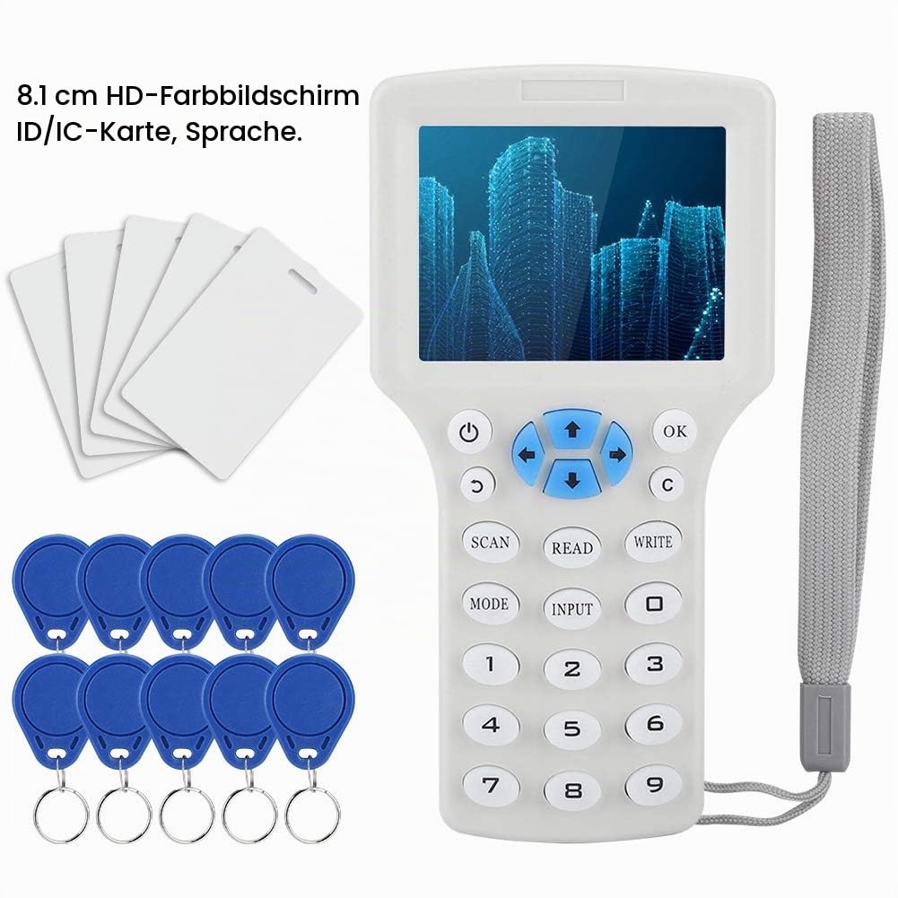 Sonew Handheld RFID Kartenleser Kopierer 3,2-Zoll-HD-Farbbildschirm Smart ID Kartenleser Türzugriffskontrollsensor