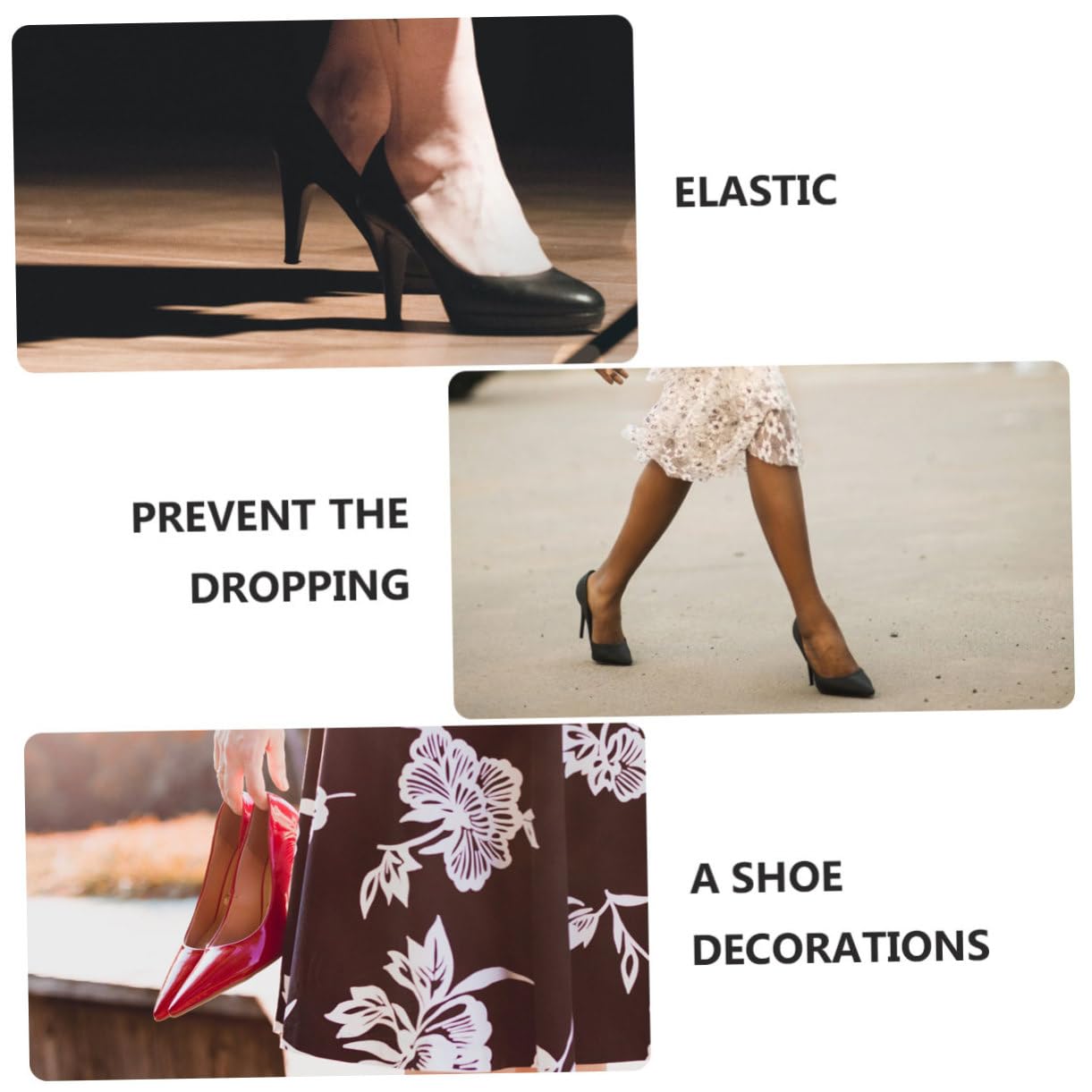 Beavorty 1 Pair Invisible Slip High Heeled Shoelaces Stretchy Straps for Women Shoes Tpu Design for Comfort Stability for High Heels Fashion Footwear