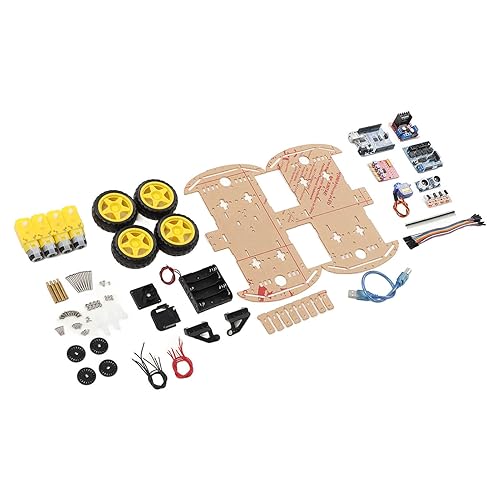 Miniatura 7 de Marhynchus Kit de chasis de auto inteligente para bricolaje, motor de seguimiento, plataforma de auto inteligente 4WD para niños, adolescentes,