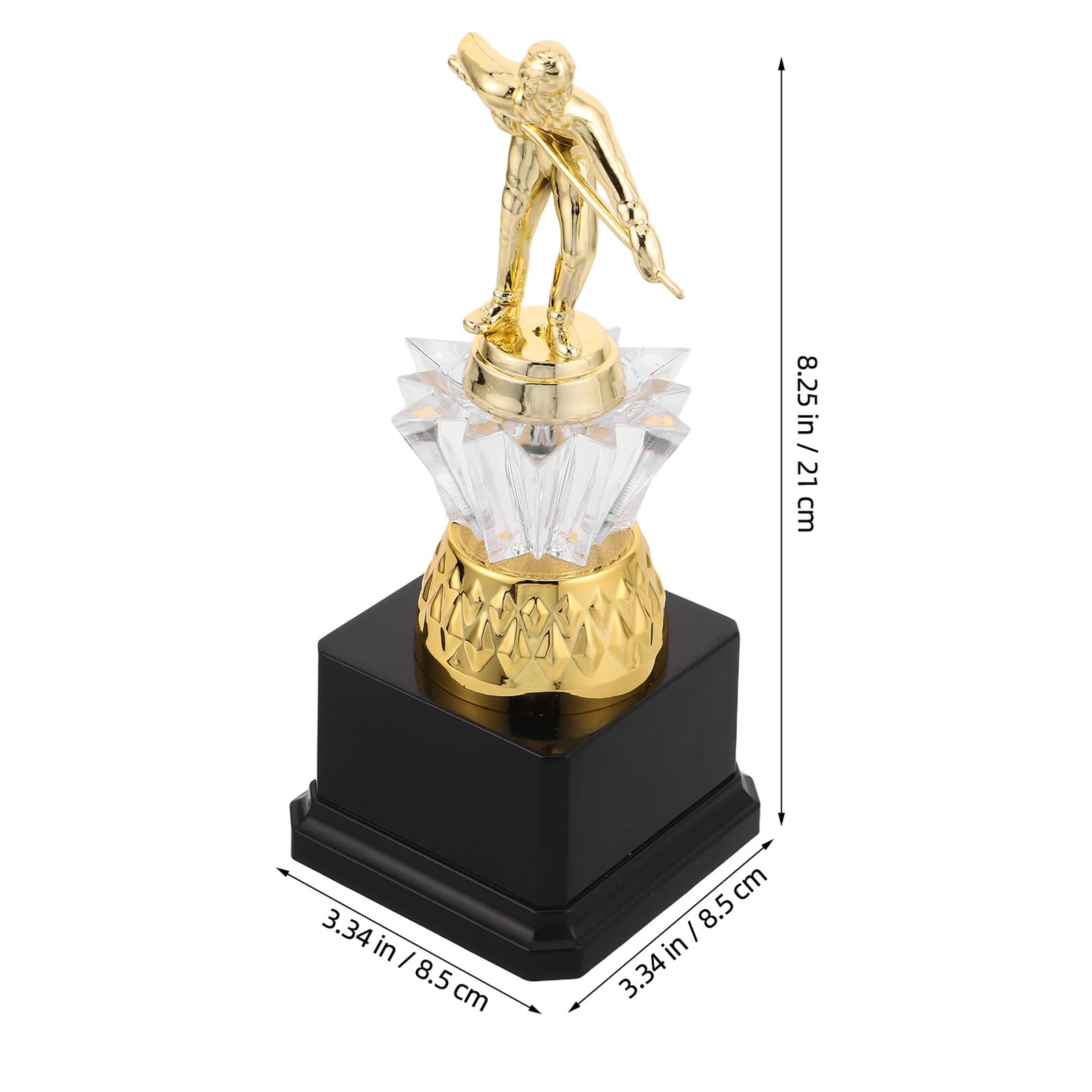 Alasum Trofeo de Mesa de Billar Dorado de Plástico de 8 Pulgadas, Versátil y Elegante para Torneo Deportivo o Juegos de Fiesta