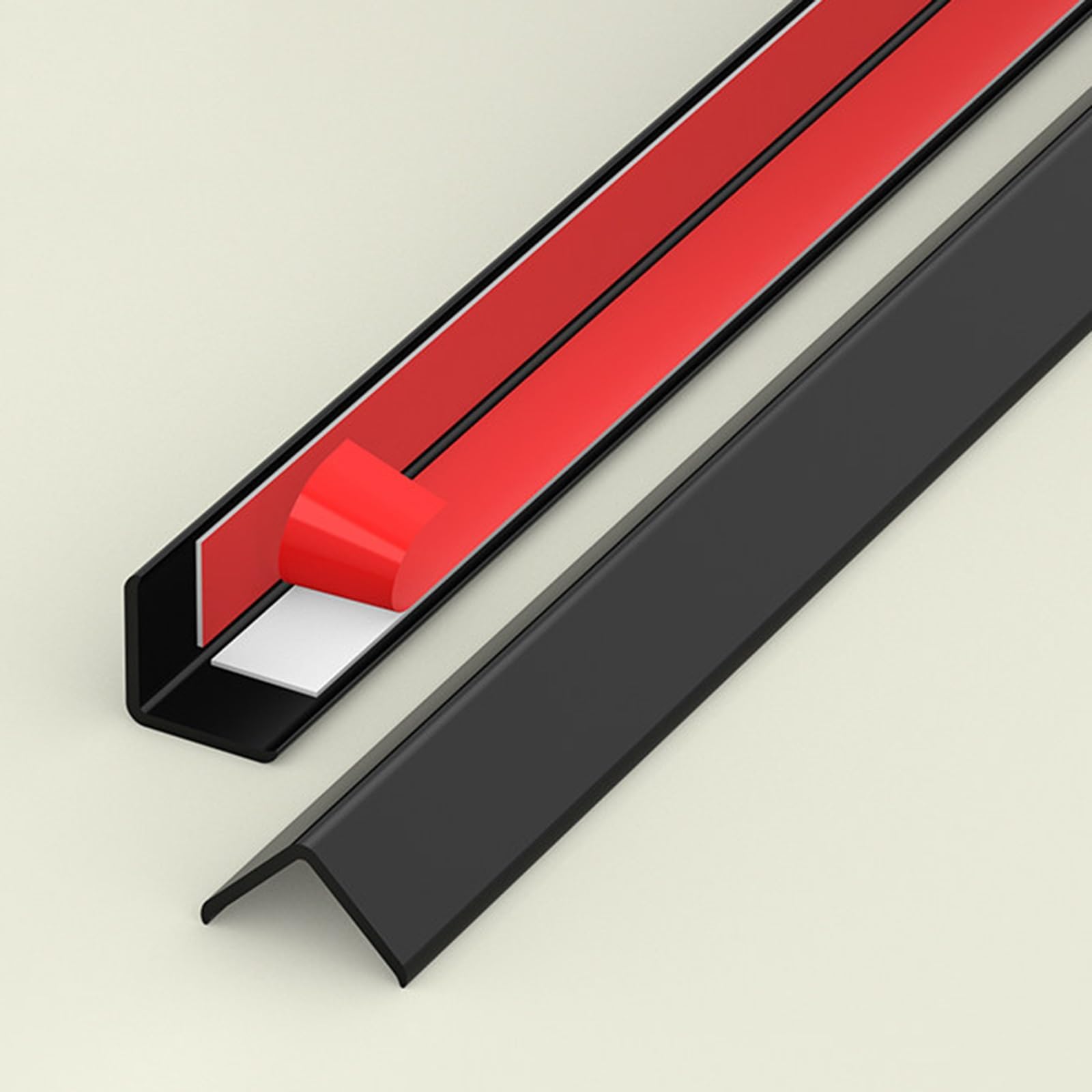 Listello Di Protezione A L 3×100cm – Übergangsprofil Alu Selbstklebend Per La Protezione Di Pareti, Bordi Di Tappeti E Soglie Di Porte(Nero,2.5 * 2.5cm)