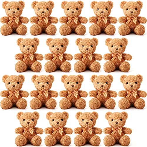 Hydren 36 Pcs Bear Bulk Plush Stuffed Animals Toys 12 Inch Cute Soft Stuffed Bear With Bow Ties For Baby Shower Birthday Gift Party (Brown) #TOP27