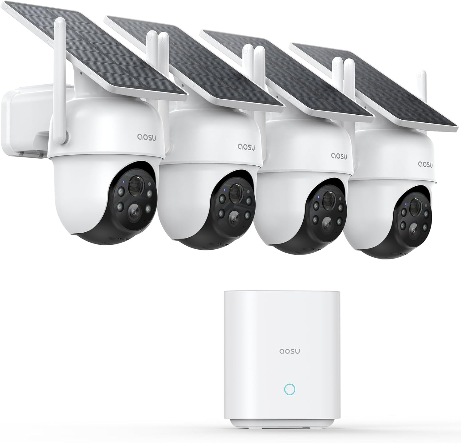 aosu D1 Classic 4-Cam Kit, Security Cameras Wireless Outdoor, Solar Powered