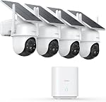 AOSU Security Cameras Outdoor Wireless, 2 Cam-Kit, No Subscription Required, Solar-Powered, Home Security Cameras System with 360° Pan & Tilt, Auto Tracking, 2K Color Night Vision, Easy Setup