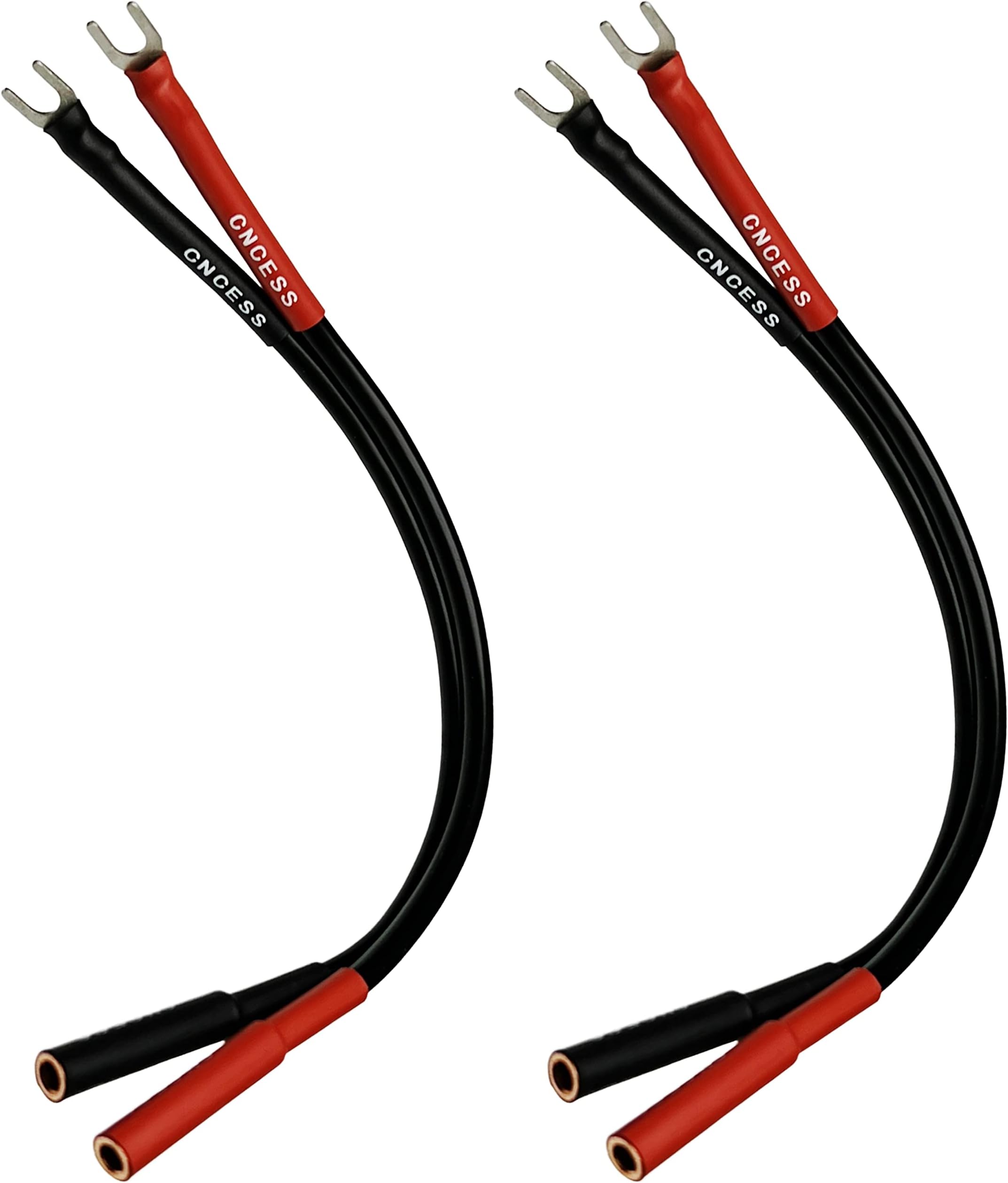 CNCESS CESS-083 Female Banana Jack to Spade Plug for Speaker Cable (Small Spade)