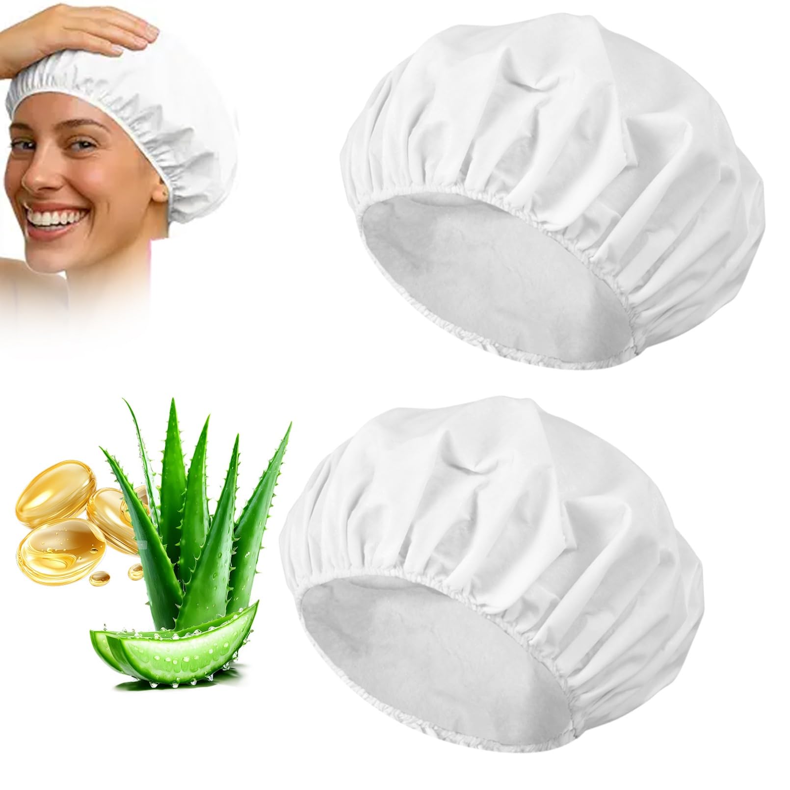 Shampoo Caps 2 Pack Shampoo Cap No Rinse Washing Shower Cap Waterless Hair Wash Caps for Elderly Bedridden Patient Post Surgery Hospital Stays