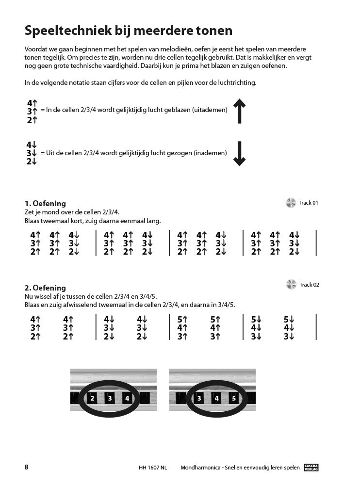 CASCHA Mundharmonika Lern-Set inklusive hochwertiger Harmonika in C-Dur diatonisch, Niederländischer Einsteiger Schule, Case und Pflegetuch, ideal für Anfänger und Erwachsene