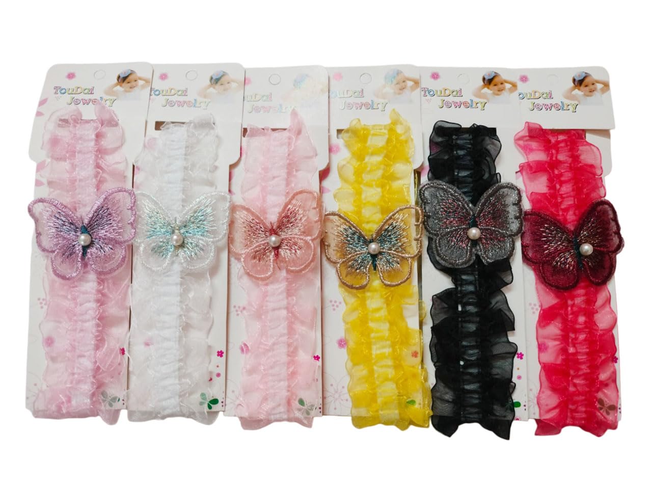 Premium Designer Soft Butterfly Bow Hair Band for Baby Girls Head Band (Multicolor)-image-20