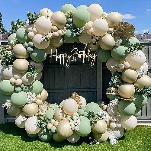 Image of KALOR 12 Inch Retro White Sand Balloons, 50 Pcs Latex Helium Balloons for Kid's Birthday Party, Baby Shower, Wedding, Graduate Party Decorations