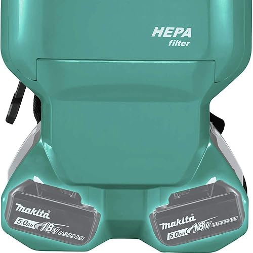 Miniatura 5 de Makita XCV17Z 18V X2 LXT Litio-Ion (36V) Sin Escobillas Inalámbrica 1.6 galones HEPA Filtro Mochila Aspiradora Seca, Solo Herramienta