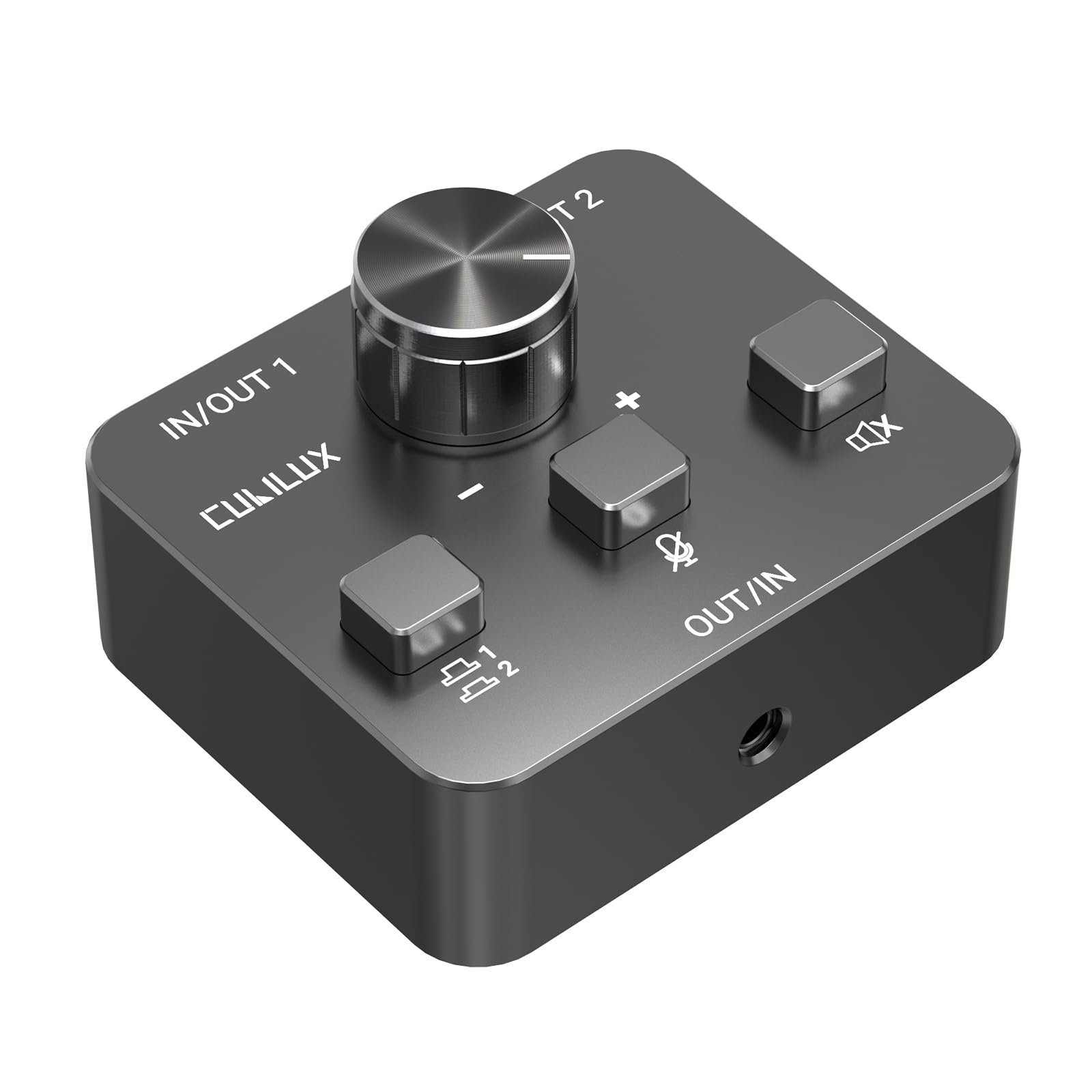 Cubilux AS-J3 Commutateur Audio/MIC 3.5mm avec Interrupteur de Coupure, Sélecteur Bidirectionnel 2-Entrées-1-Sortie ou 1-Entrée-2-Sorties, Signal AUX Stéréo 1/8-pouce et Microphone Mono pour PC, Ordin