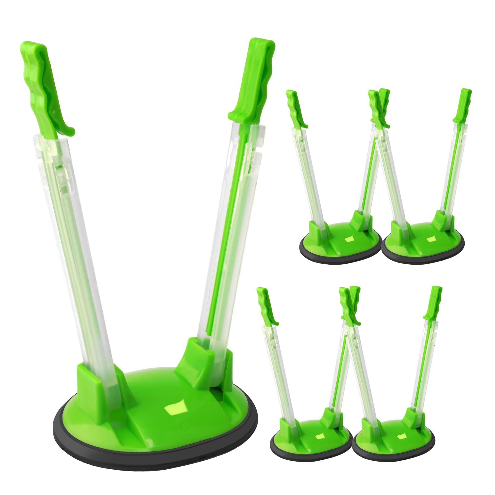 5 Pcs Adjustable Baggy Rack Holder Food Storage Bags Clips Stands Plastic Reusable Soup Freezer Bags Holder Stand for Food Prep Bag Plastic Freezer Bag Ziplock Bags for Meal Prep Support