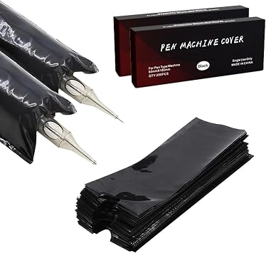 Tattoo Machine Pen Cover 2.56 x 7.09 Inch Tattoo Gun Cover 400 Pcs Tattoo Machine Bag Black Tattoo Gun Bag Tattoo Accessories Tattoo Supplies and Equipment Tattoo Kit |  &