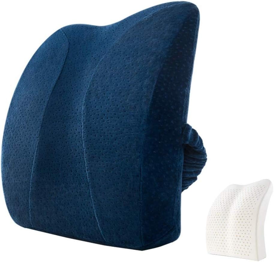 Lumbar Pillow - Lumbar Support Back Pillow Office Chair and Car Seat Cushion Memory Foam with Adjustable Strap and Breathable(White-Patch Five-Pointed star4)