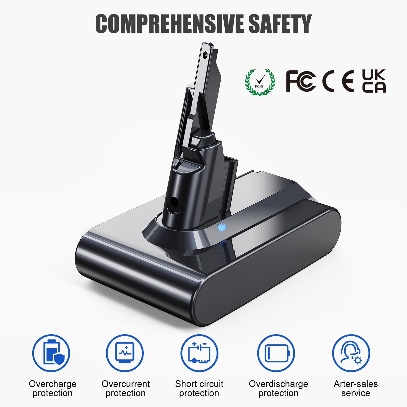 6000mAh V7 Batteria per Dyson SV11 Batteria di Ricambio Compatibile con Dyson Absolute Animal Motorhead Trigger Car+Boat Fluffy HEPA