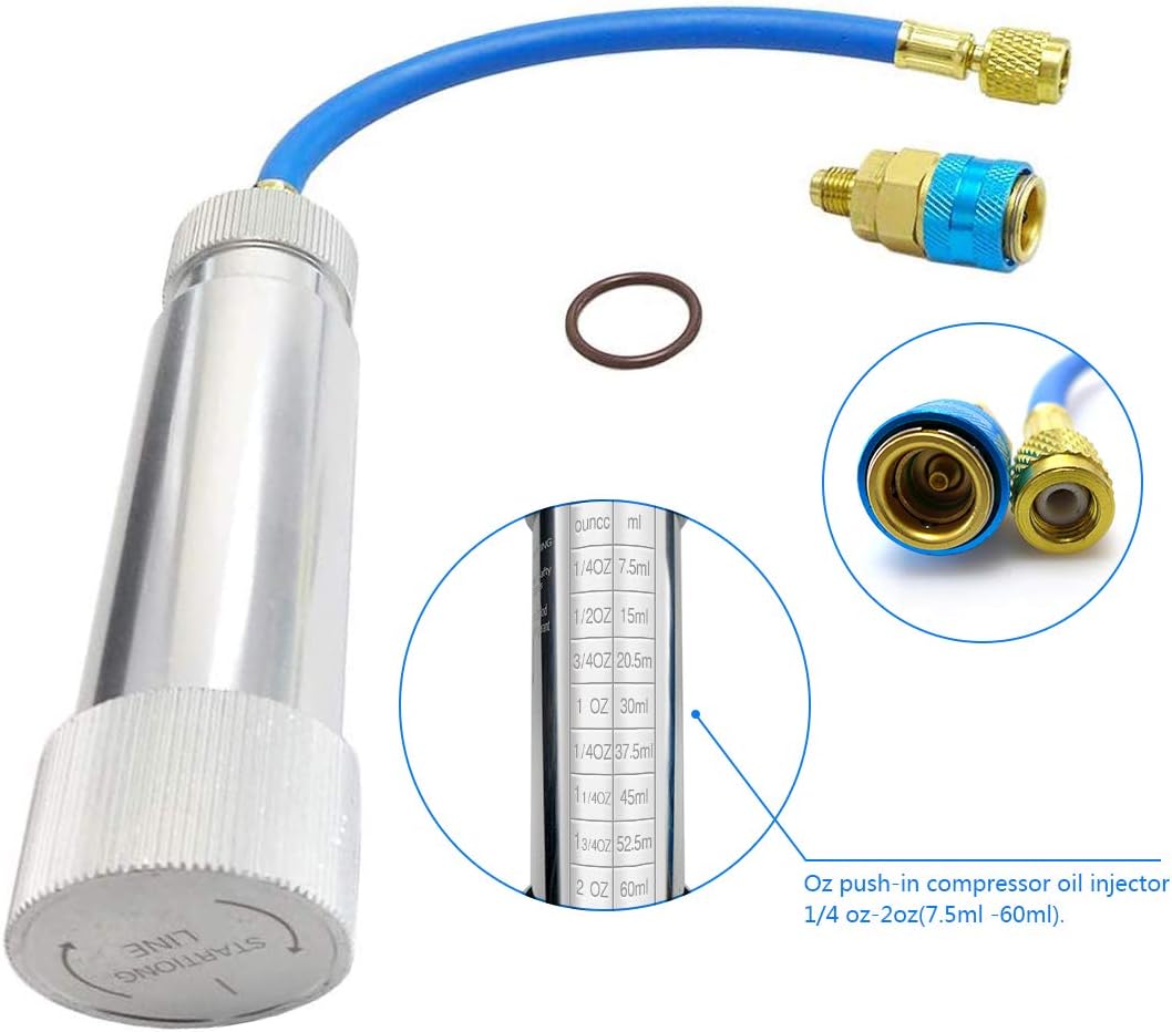 TIKSCIENCE AC Oil and Dye Injector R134A Quick Coupler,Air Conditioning Line Repair Tools R-134a R410a R22 R12 System : Automotive