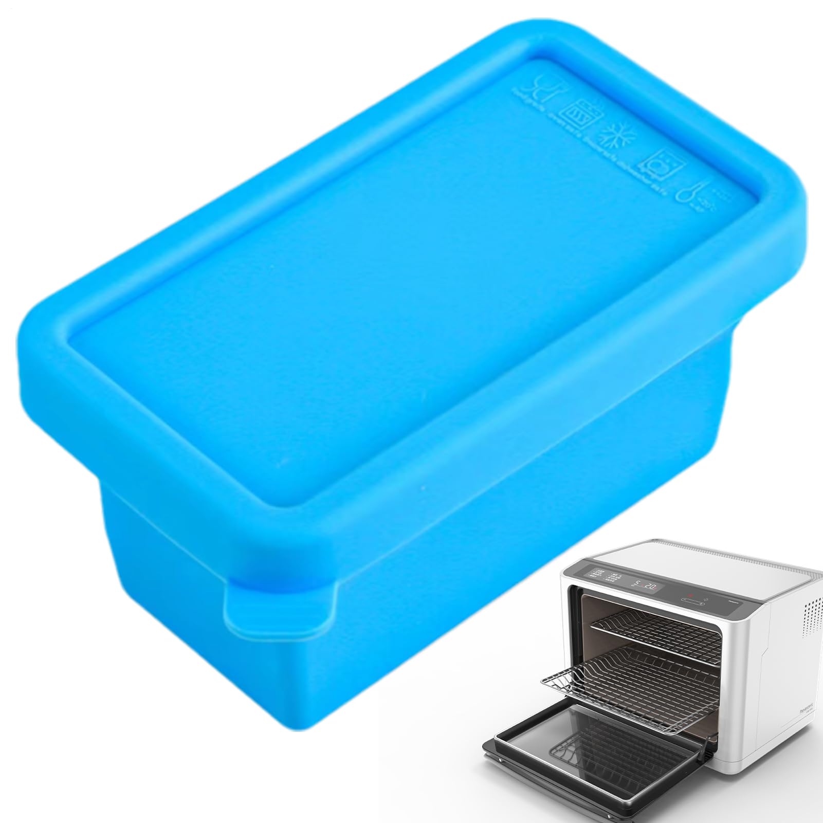 1 ST Siliconen Vriezer Tray, Siliconen Soep Kubus Voedsel Bevriezen Container Mallen met Deksel 4 Kubussen voor Saus Maaltijd Groen