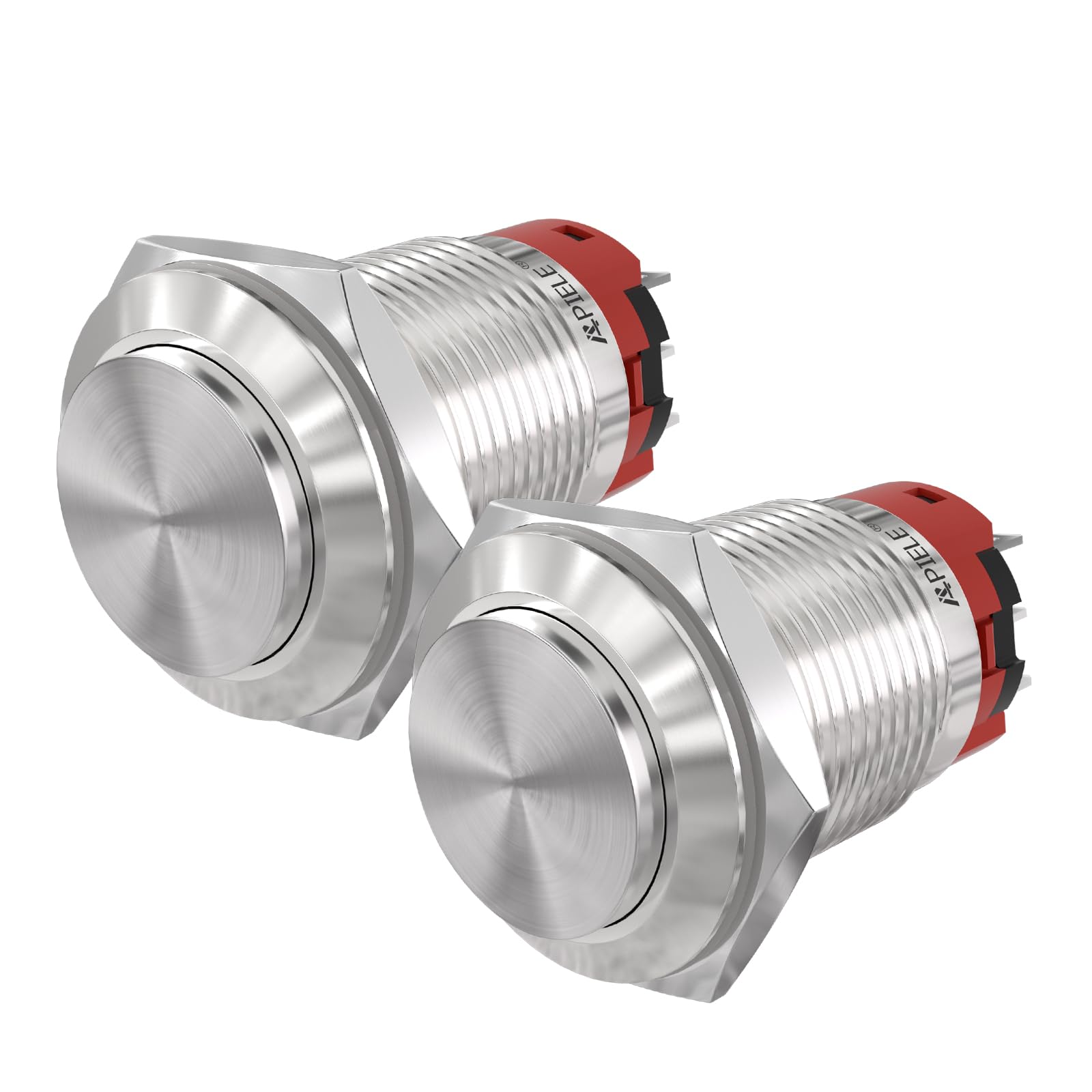 APIELE 19mm Latching Push Button Switch Round Waterproof Stainless