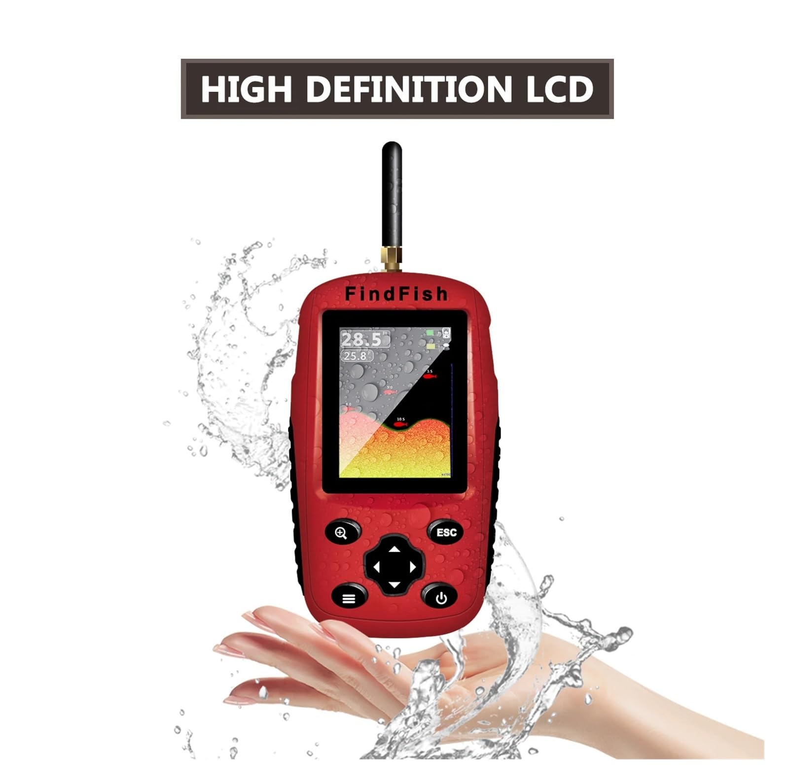 Sonda de Pesca portátil, Eco de Pesca, 36 m, Detector de Pesca(Rot)