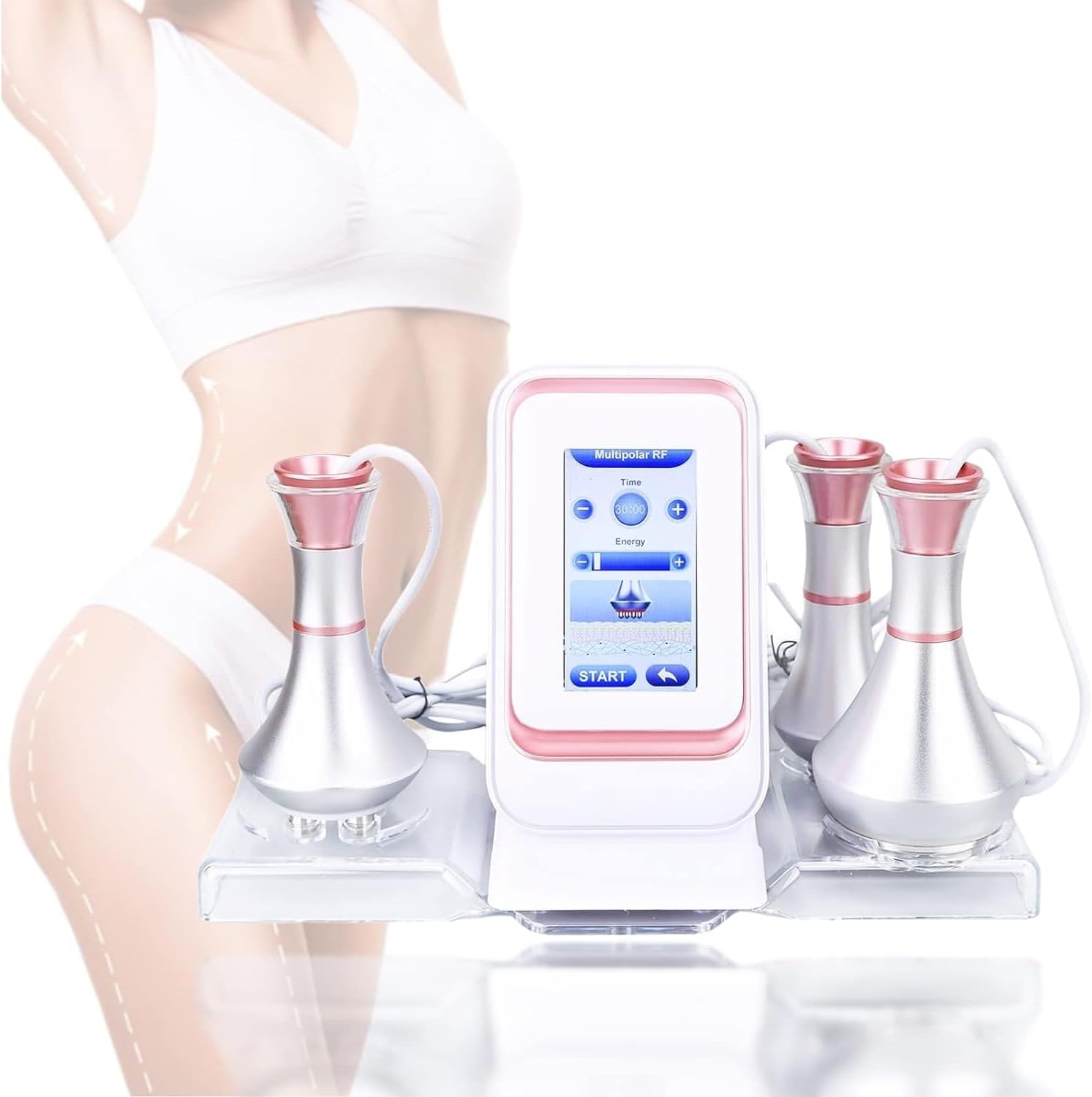 3 in 1 Dispositivo di Cavitazione Ultrasonica Macchina di Bellezza Cura del Massaggio della Pelle Anti Rughe Viso Corpo Brucia Grassi Dimagrante per Vita Gamba E Viso Pelle Rassodante