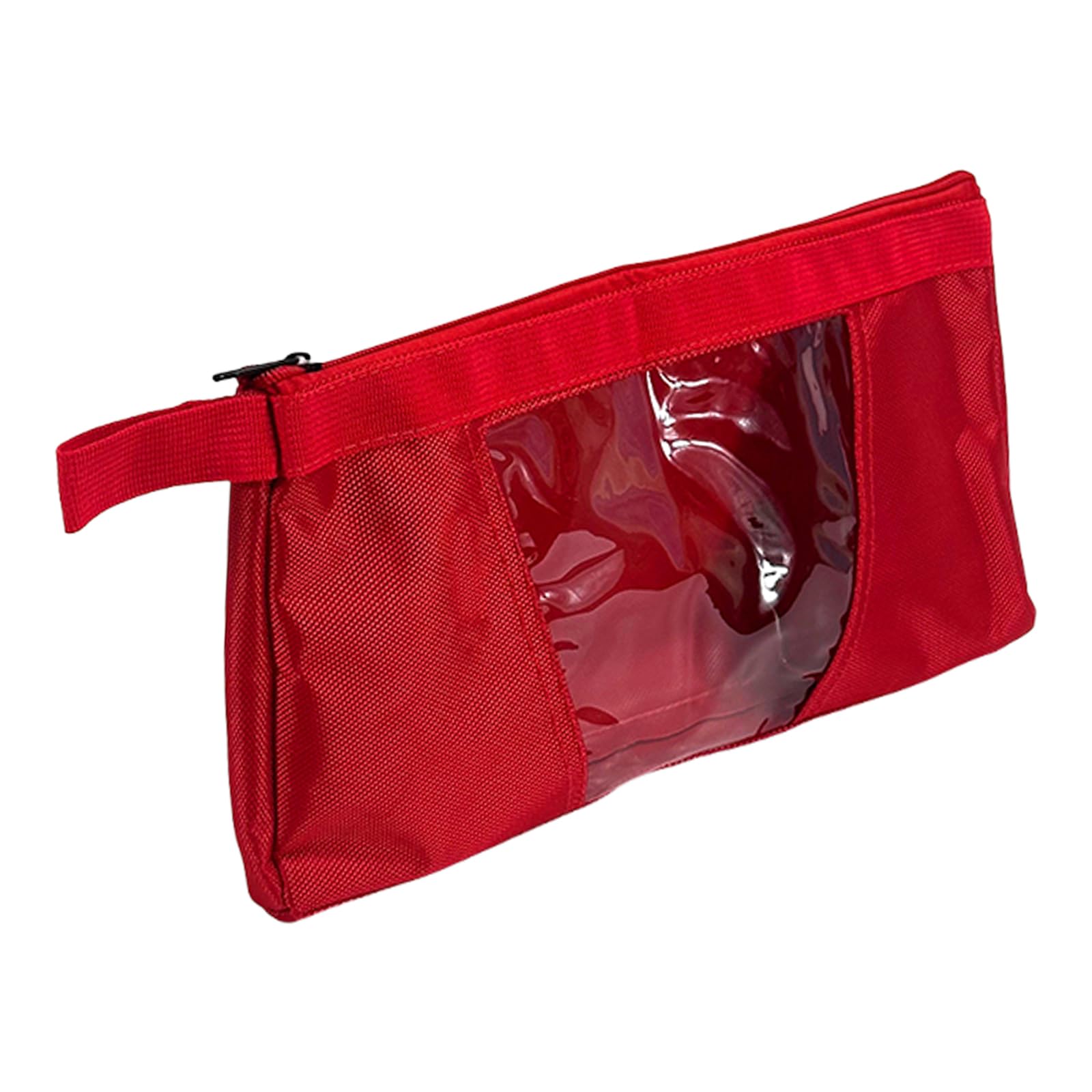Thickened Tool Storage Bag PVC Translucent Zipper Travel Storage Pouch (Red)