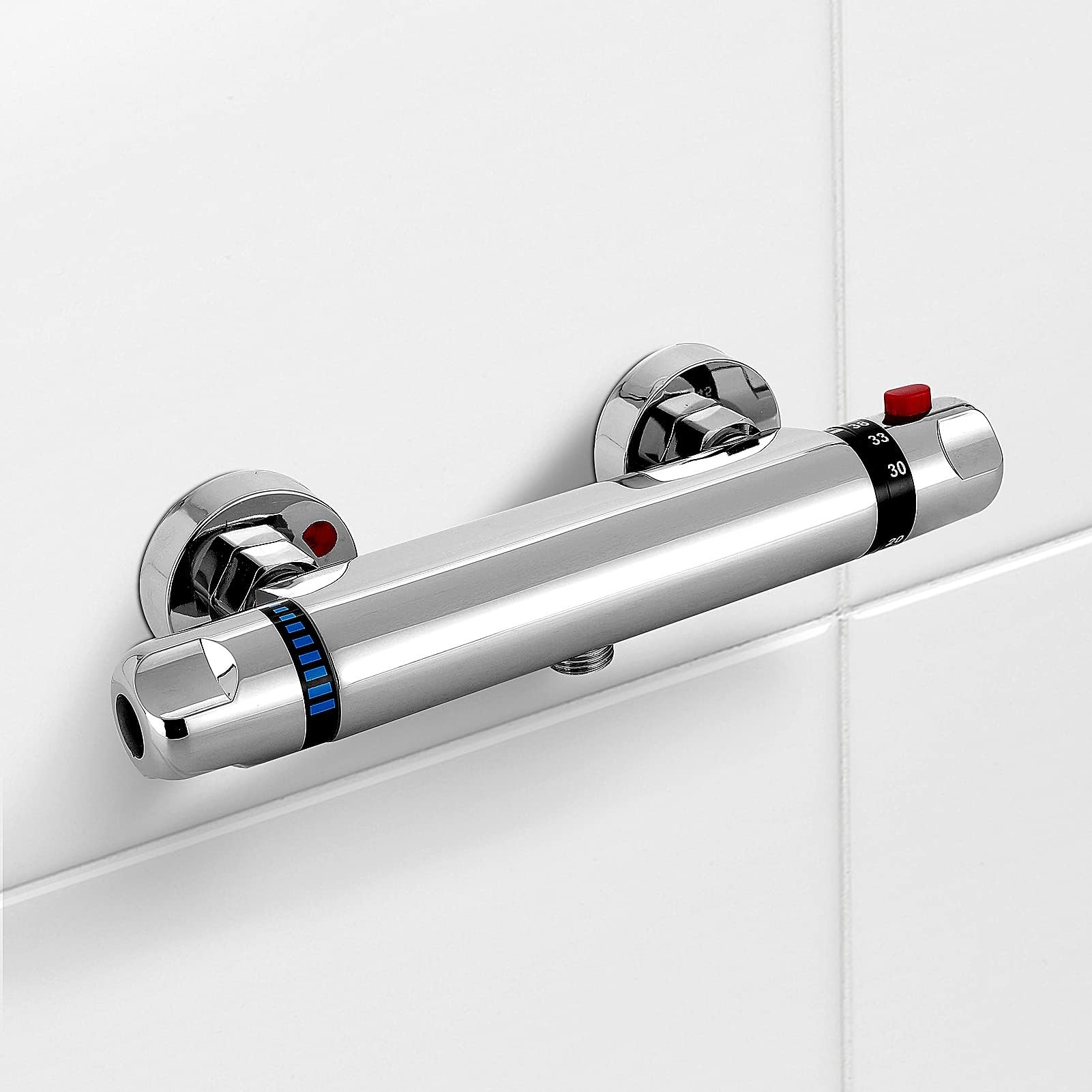 Mutiwill Thermostatic Shower Valve Bathroom Accessories Constant Anti Scald Constant Hot and Cold Water Mixer Thermostatic Control Shunt Outlet for Bathroom