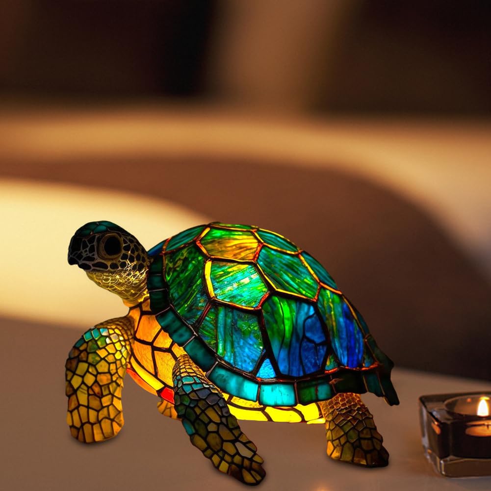 ステンドグラスランプ 象亀型 アロマ海亀 の２点 ステンドグラスランプ 象亀型 アロマ海亀 の2点 - メルカリ