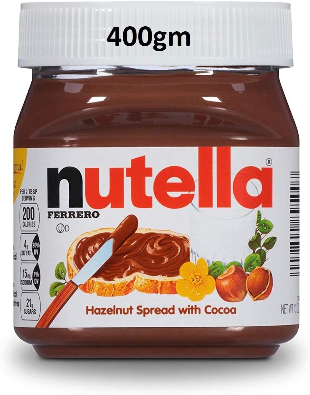 Nutellas Hazelnut Spread with Cocoa, Jar 400gm (Imported)