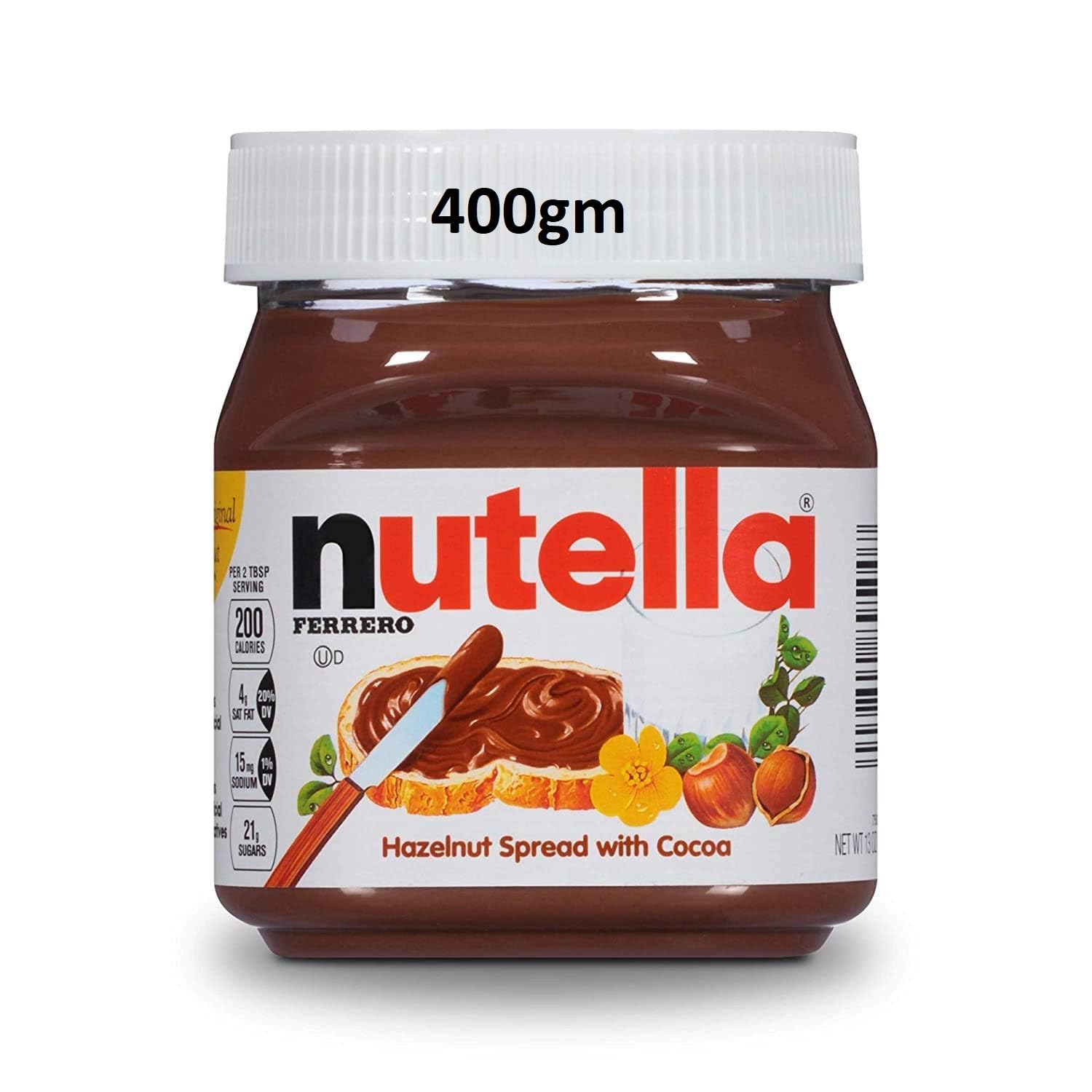Nutellas Hazelnut Spread with Cocoa, Jar 400gm (Imported)