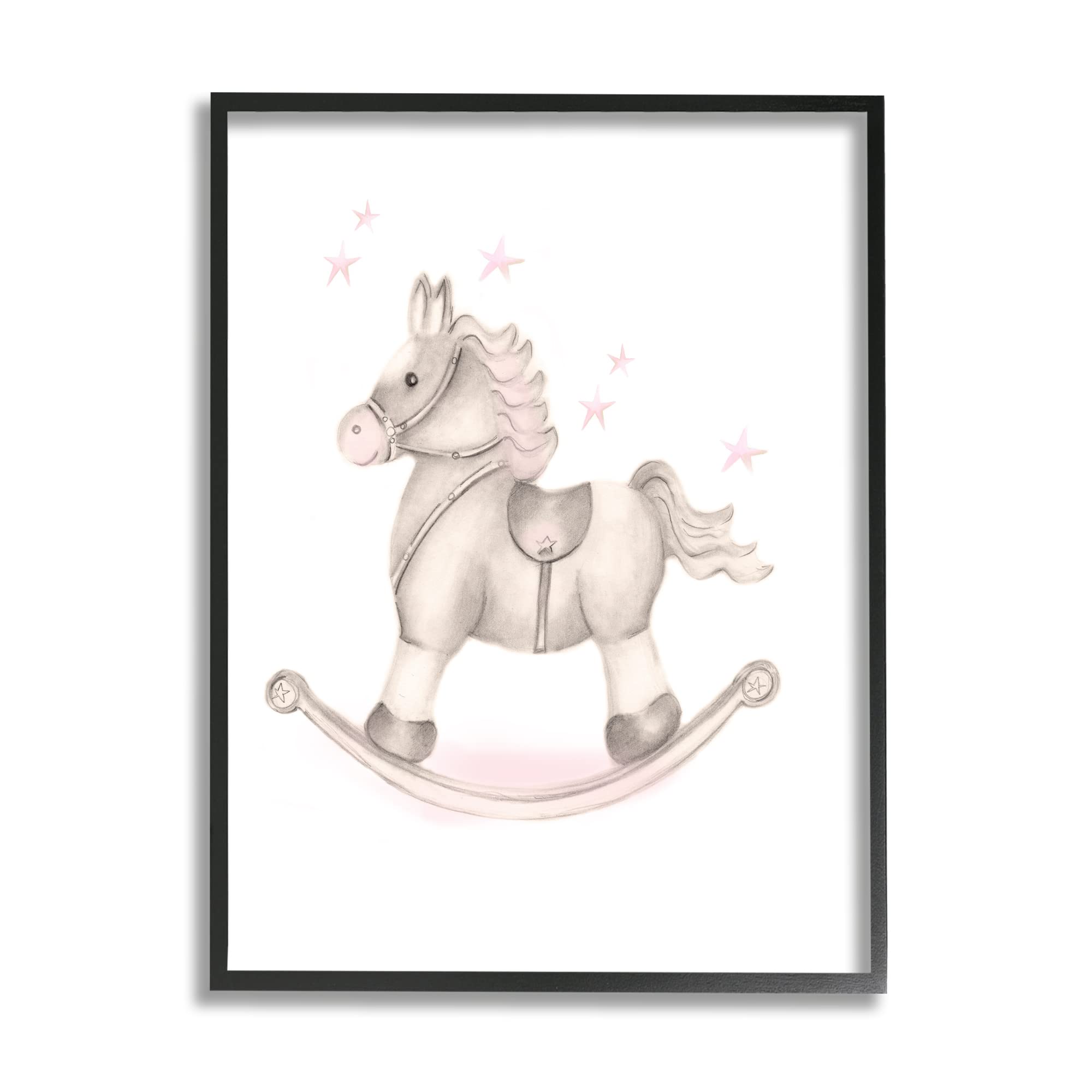 Stupell Industries Pink Rocking Horse Kids Nursery Toy Illustration, Design by Studio Q